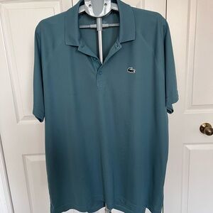 Lacoste Men's Teal-Green Polo Shirt with Crocodile Logo